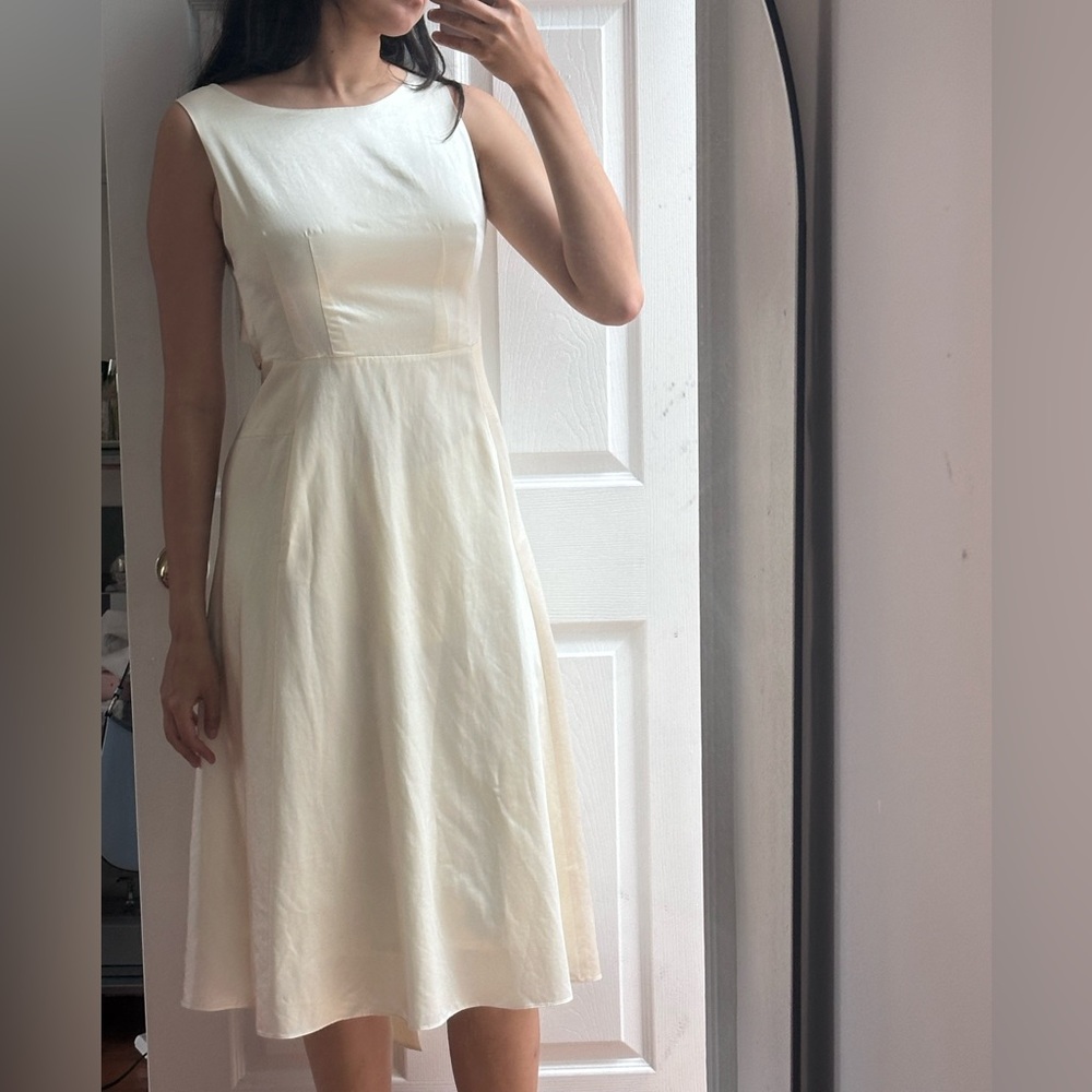White Silk Midi Dress